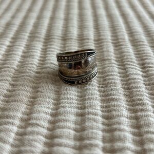 Vintage Silver Textured Band Ring .925 stamped